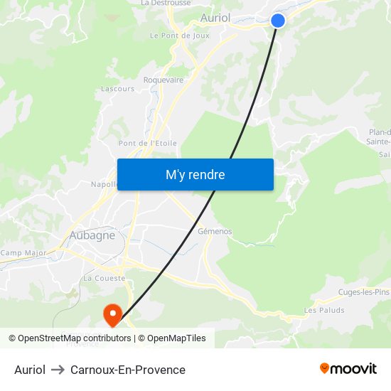 Auriol to Carnoux-En-Provence map