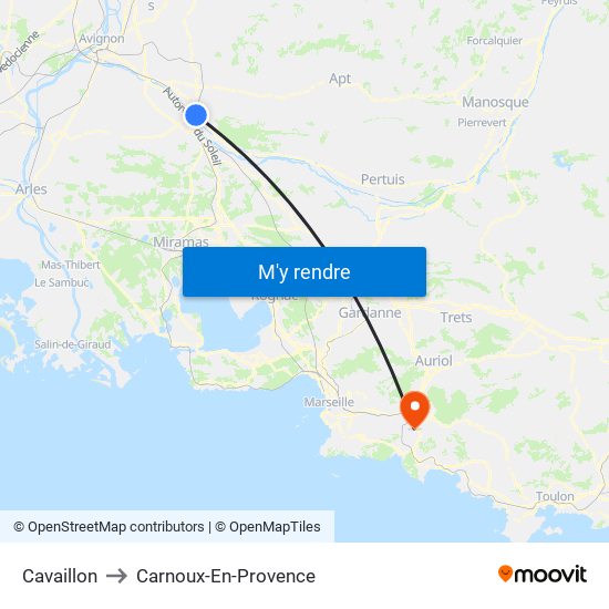 Cavaillon to Carnoux-En-Provence map