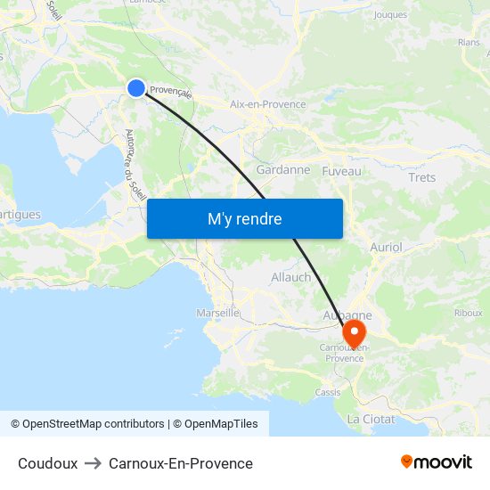Coudoux to Carnoux-En-Provence map