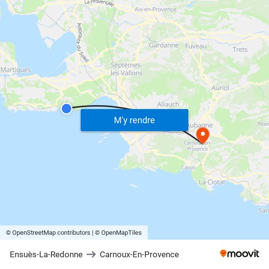 Ensuès-La-Redonne to Carnoux-En-Provence map