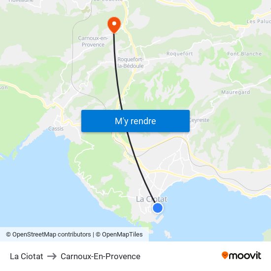 La Ciotat to Carnoux-En-Provence map