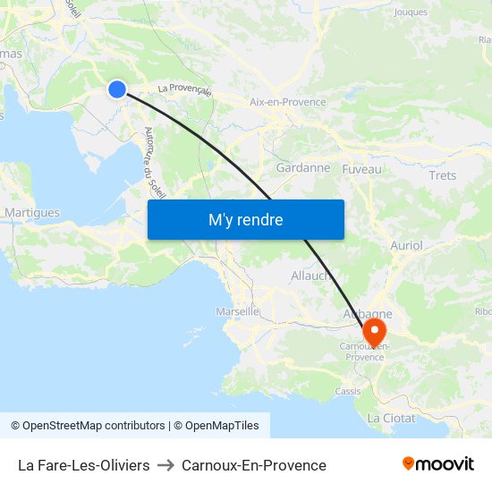 La Fare-Les-Oliviers to Carnoux-En-Provence map