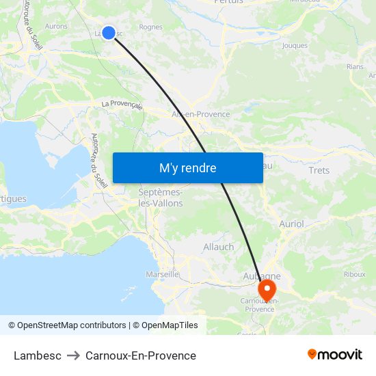 Lambesc to Carnoux-En-Provence map