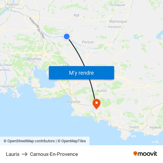 Lauris to Carnoux-En-Provence map