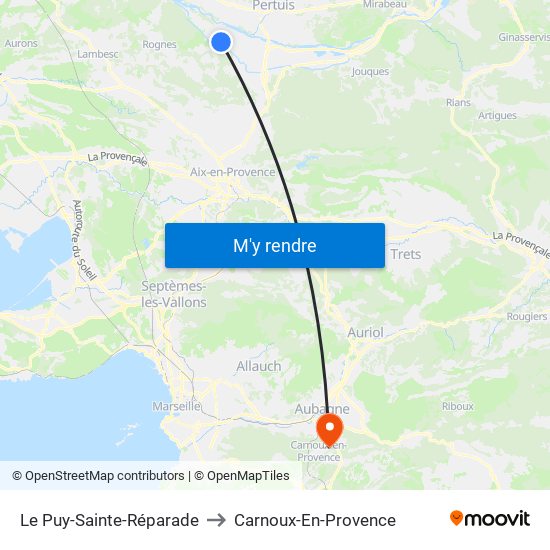 Le Puy-Sainte-Réparade to Carnoux-En-Provence map