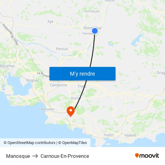 Manosque to Carnoux-En-Provence map