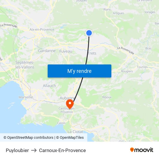 Puyloubier to Carnoux-En-Provence map