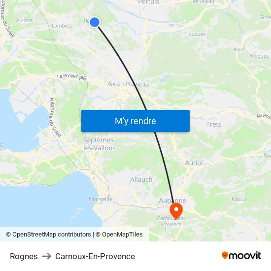 Rognes to Carnoux-En-Provence map