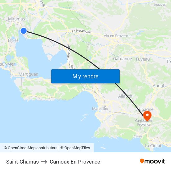 Saint-Chamas to Carnoux-En-Provence map