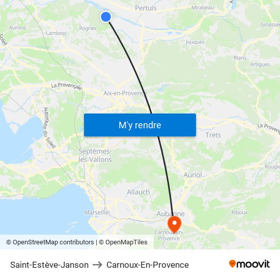 Saint-Estève-Janson to Carnoux-En-Provence map