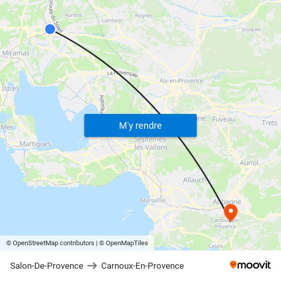 Salon-De-Provence to Carnoux-En-Provence map
