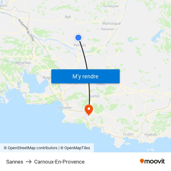 Sannes to Carnoux-En-Provence map
