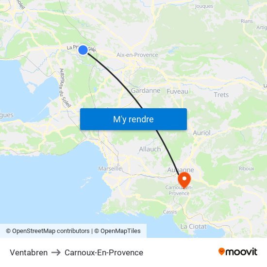 Ventabren to Carnoux-En-Provence map