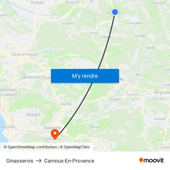 Ginasservis to Carnoux-En-Provence map