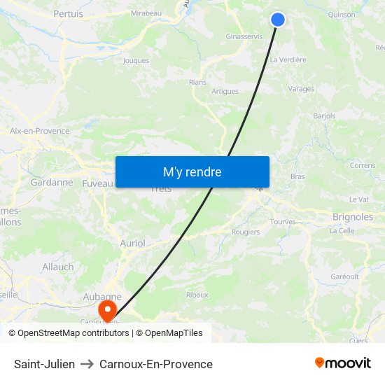 Saint-Julien to Carnoux-En-Provence map