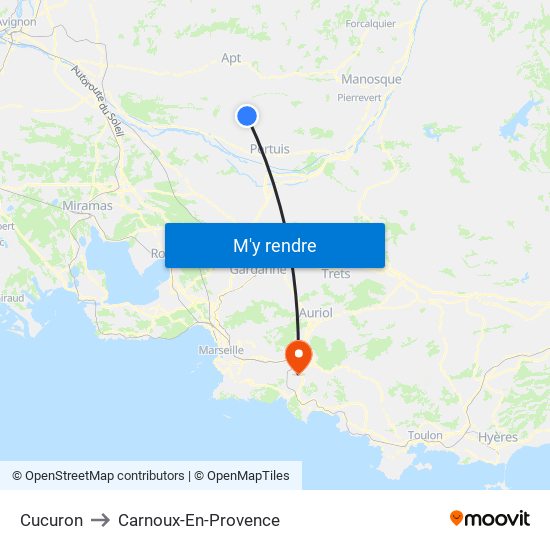 Cucuron to Carnoux-En-Provence map