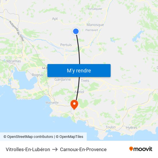 Vitrolles-En-Lubéron to Carnoux-En-Provence map