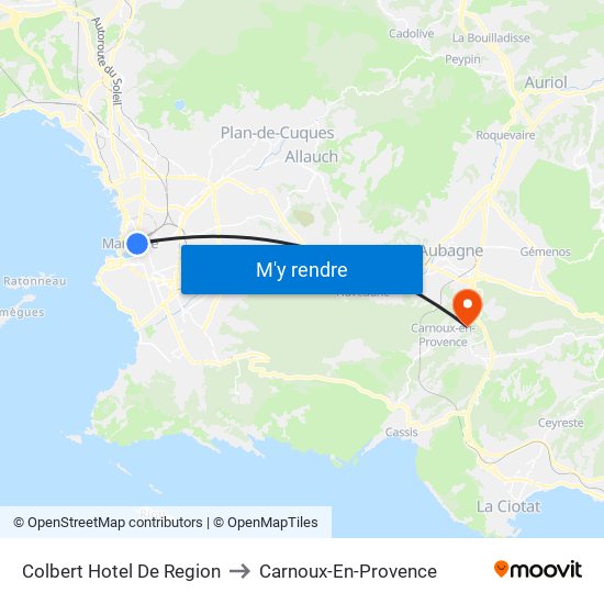 Colbert Hotel De Region to Carnoux-En-Provence map