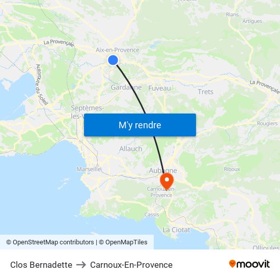 Clos Bernadette to Carnoux-En-Provence map