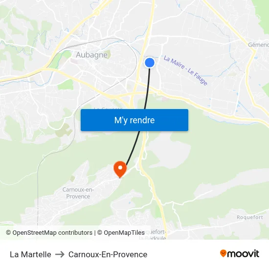 La Martelle to Carnoux-En-Provence map