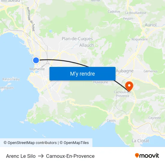 Arenc Le Silo to Carnoux-En-Provence map