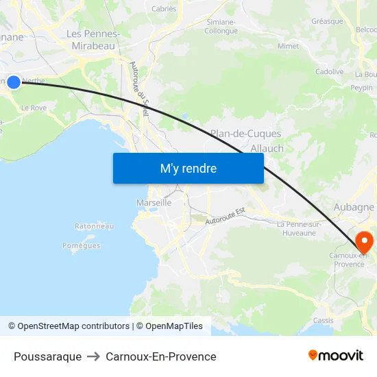 Poussaraque to Carnoux-En-Provence map
