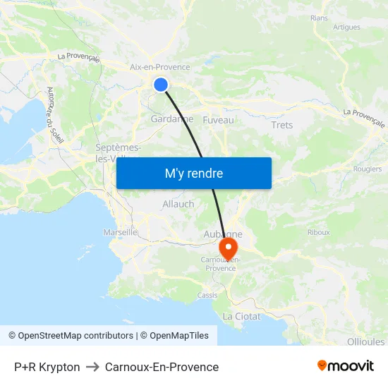 P+R Krypton to Carnoux-En-Provence map