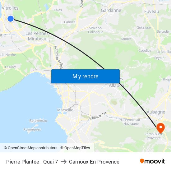 Pierre Plantée - Quai 7 to Carnoux-En-Provence map