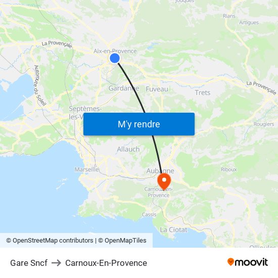 Gare Sncf to Carnoux-En-Provence map