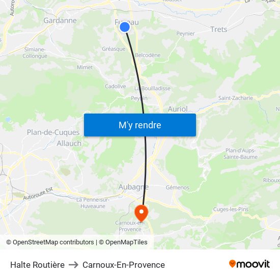 Halte Routière to Carnoux-En-Provence map