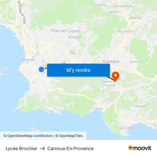 Lycée Brochier to Carnoux-En-Provence map