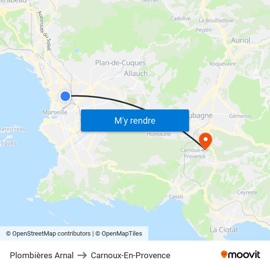 Plombières Arnal to Carnoux-En-Provence map