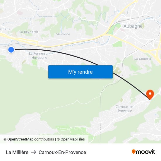 La Millière to Carnoux-En-Provence map