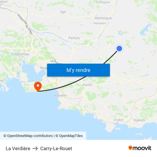 La Verdière to Carry-Le-Rouet map