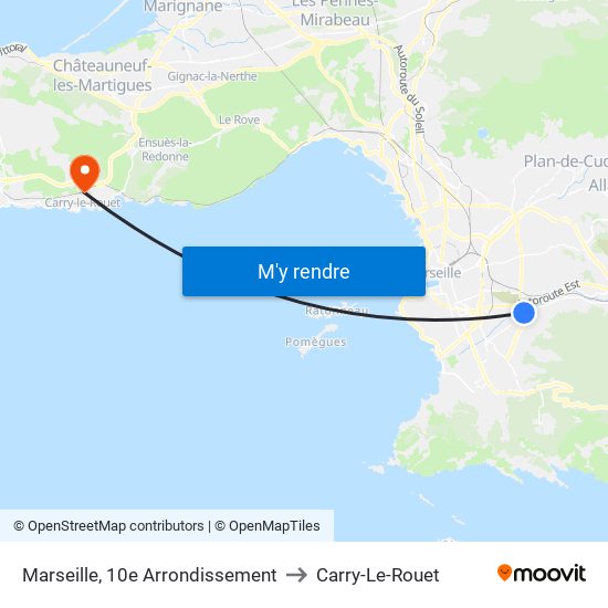 Marseille, 10e Arrondissement to Carry-Le-Rouet map