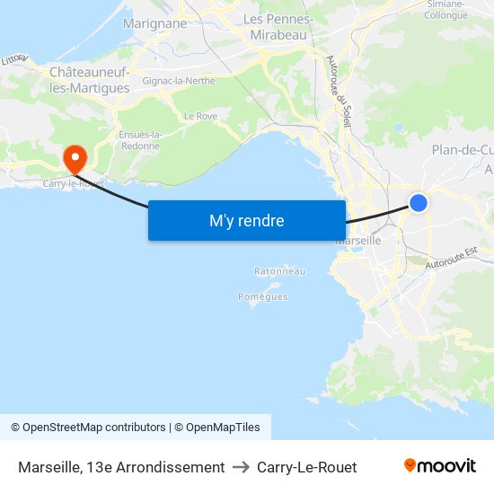 Marseille, 13e Arrondissement to Carry-Le-Rouet map