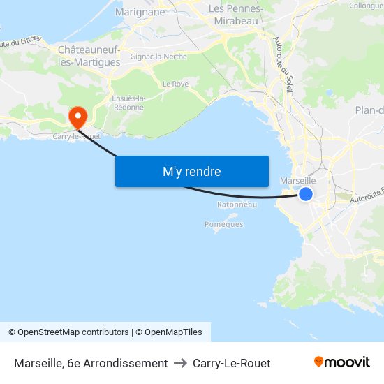 Marseille, 6e Arrondissement to Carry-Le-Rouet map