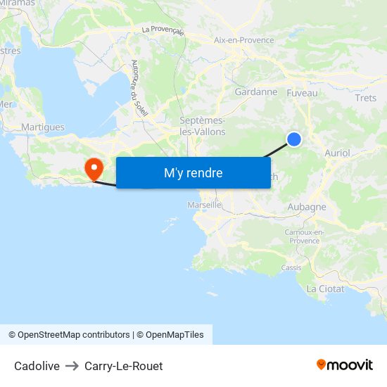 Cadolive to Carry-Le-Rouet map