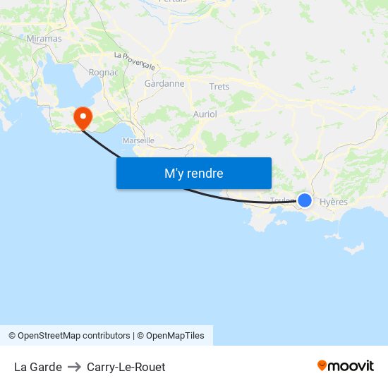 La Garde to Carry-Le-Rouet map