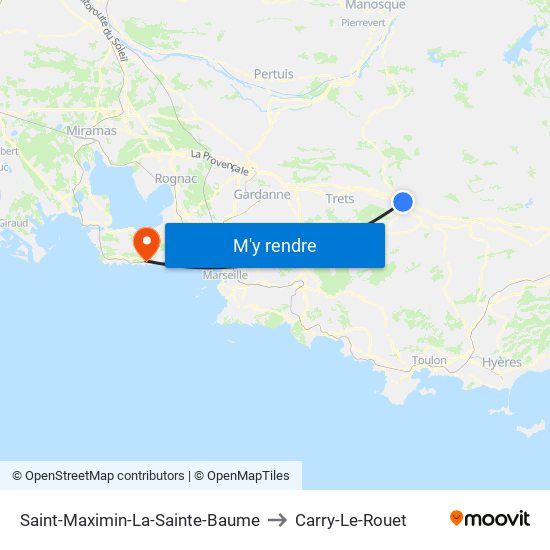 Saint-Maximin-La-Sainte-Baume to Carry-Le-Rouet map