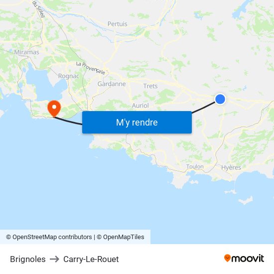 Brignoles to Carry-Le-Rouet map