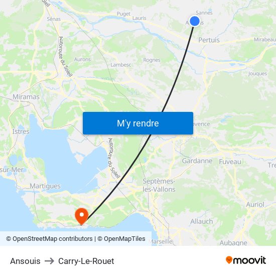Ansouis to Carry-Le-Rouet map