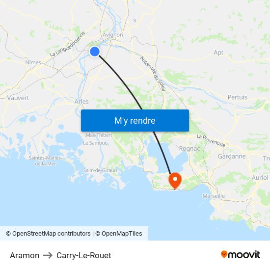 Aramon to Carry-Le-Rouet map