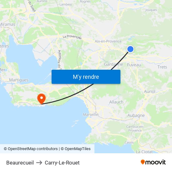 Beaurecueil to Carry-Le-Rouet map