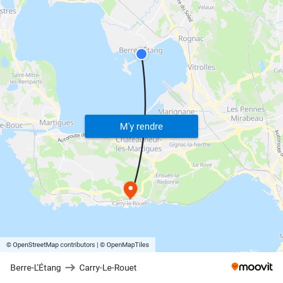 Berre-L'Étang to Carry-Le-Rouet map