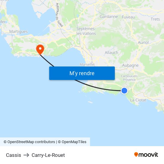 Cassis to Carry-Le-Rouet map