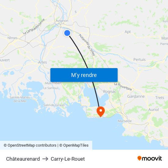 Châteaurenard to Carry-Le-Rouet map