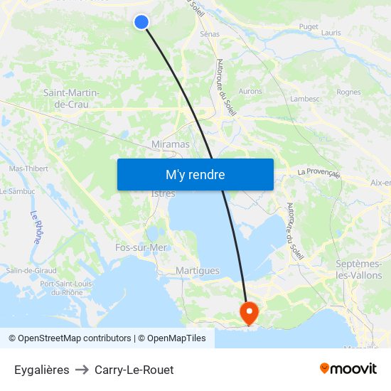 Eygalières to Carry-Le-Rouet map
