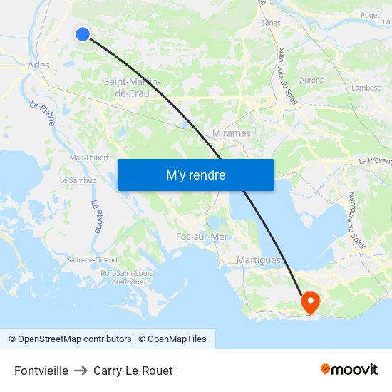 Fontvieille to Carry-Le-Rouet map