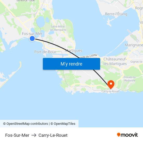 Fos-Sur-Mer to Carry-Le-Rouet map